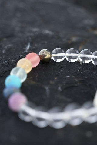 clear quartz chakra gemstone bracelet