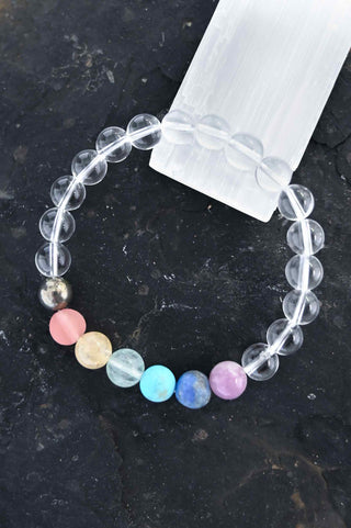 clear quartz chakra gemstone bracelet