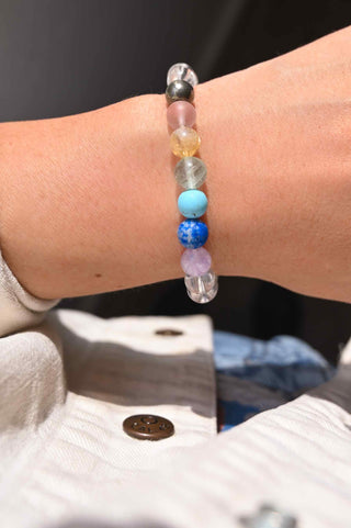 clear quartz chakra gemstone bracelet