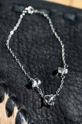 clear quartz silver bracelet
