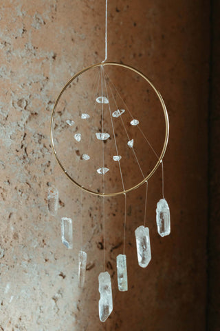 herkimer diamond clear quartz crystal suncatcher