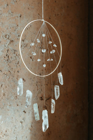 herkimer diamond clear quartz crystal suncatcher