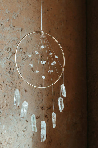 herkimer diamond clear quartz crystal suncatcher
