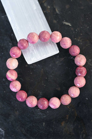 pink rhodonite gemstone bracelet