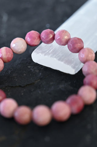 pink rhodonite gemstone bracelet