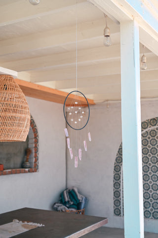 rose quartz herkimer diamond crystal suncatcher