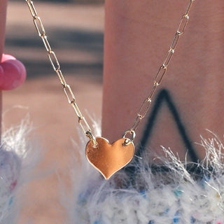 gold heart charm necklace