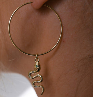 gold charm hoop earrings