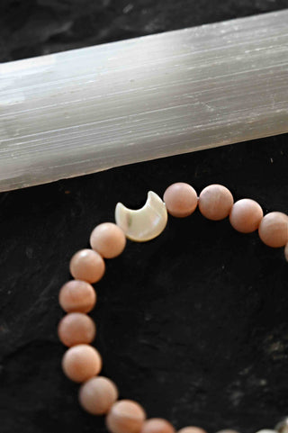 sunstone gemstone moon bracelet