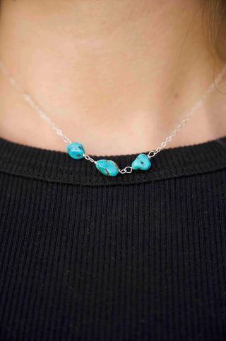 turquoise gemstone silver necklace