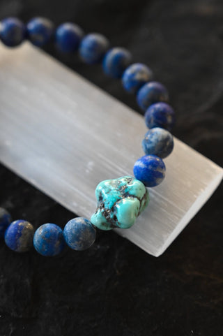 blue lapis turquoise gemstone bracelet