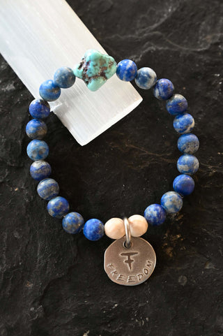 blue lapis turquoise gemstone bracelet