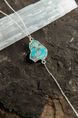 turquoise silver lariat necklace