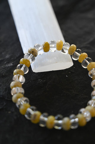 yellow turquoise clear quartz bracelet