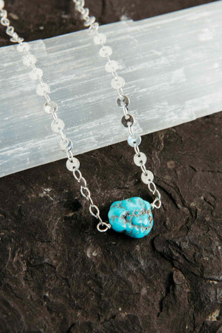 turquoise gemstone sterling silver necklace