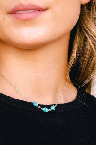 turquoise gemstone silver necklace